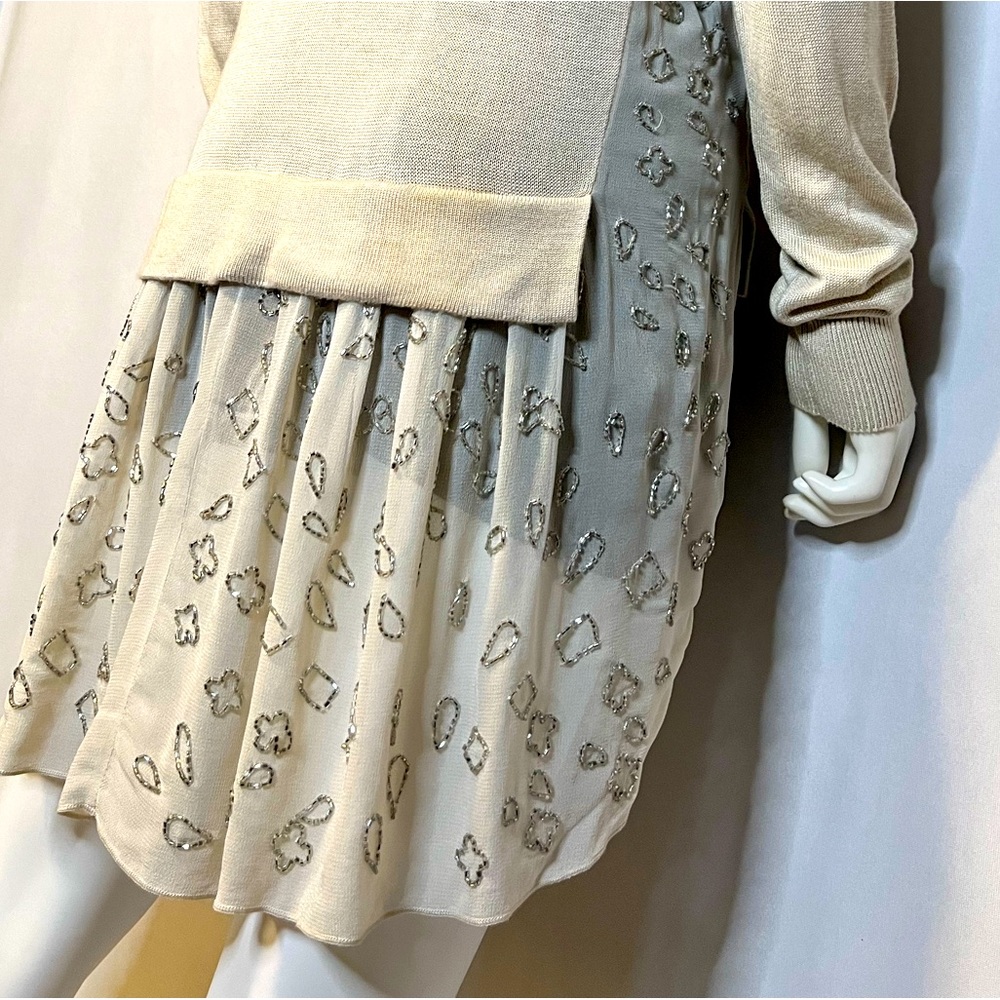 CHAN LUU. EUC.Stunning designer cardigan sweater with silk underlay. Almandine.M - Picture 5 of 12